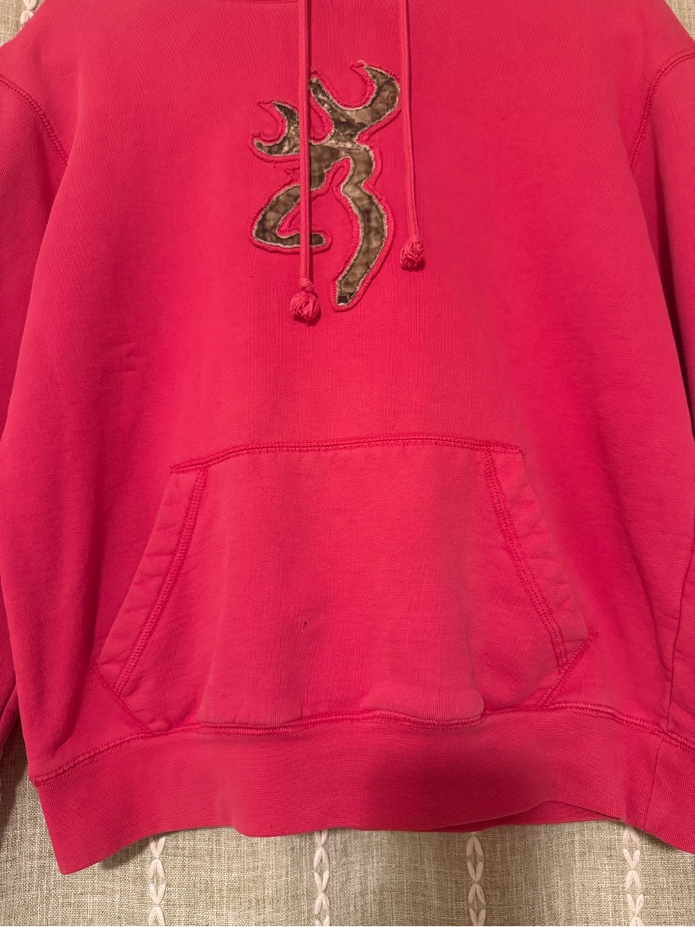 Browning Hot Pink Pullover Hoodie with Camo Buckmark - Picture 3 of 5